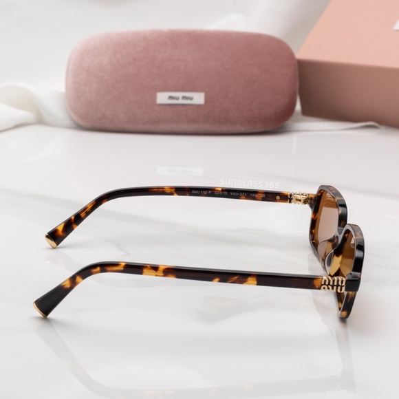 NWT Miu Miu MU 11ZSF-VAU2Z1 Honey Havana Sunglasses - Picture 6 of 8